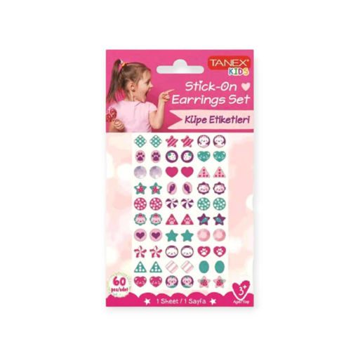 Picture of TANEX KIDS STICK-ON EARRINGS SHAPES AND PATTERNS SET STICKER